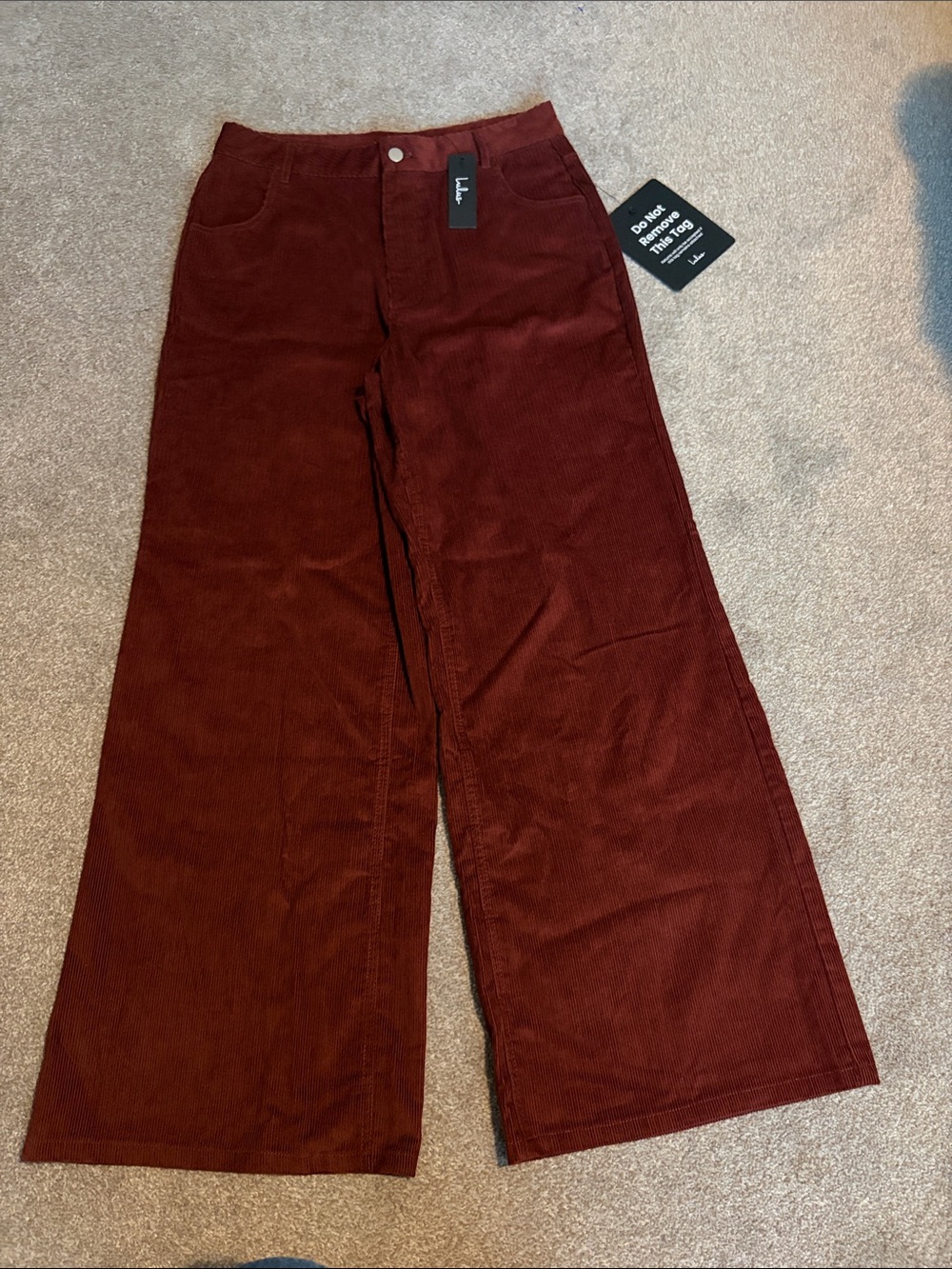 Lulu's Rust Corduroy Wide-Leg Pants Women’s size large
